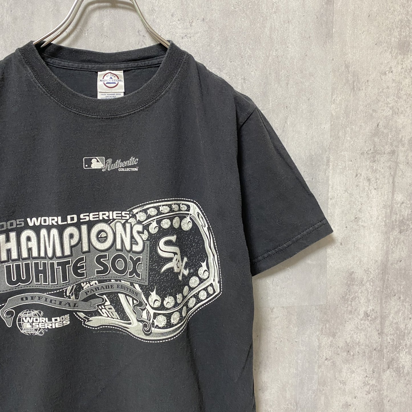 古着 used　WHITE SOX　world series 2005 champions 半袖プリントTシャツ　黒　ブラック