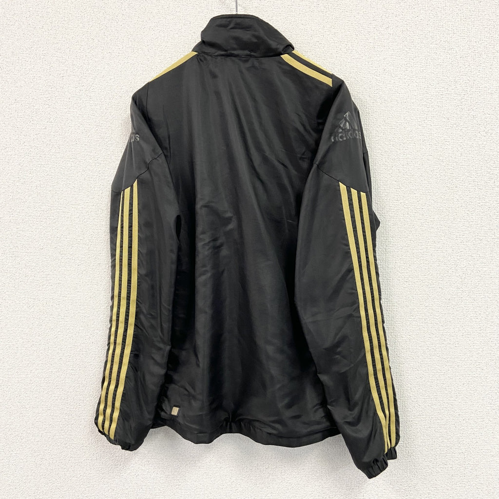 adidas　アディダス　トラックジャケット/ジャージ　刺繍ロゴ　黒　ブラック　Mサイズ