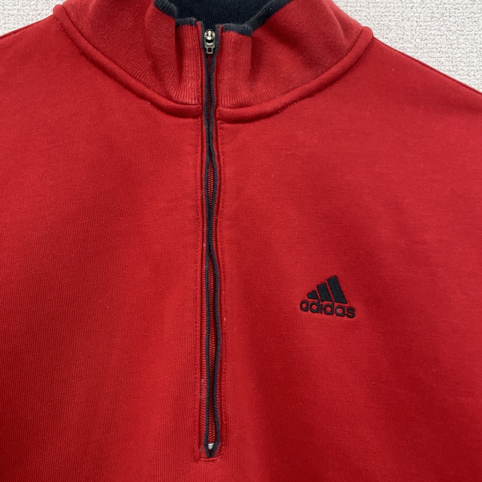 00s　adidas golf　アディダスゴルフ　ハーフジップスウェット/トレーナー　パフォーマンスロゴ　赤　レッド　Sサイズ