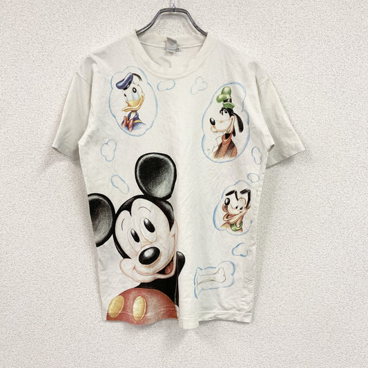 90s　Disney　ディズニー　Mickey & Friends　半袖プリントTシャツ　ヴィンテージ　白　ホワイト　Mサイズ