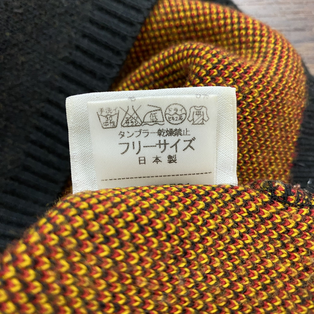 LACOSTE　ラコステ　ビーニー　ニットキャップ　刺繡ロゴ　マルチカラー　黒　ブラック　フリーサイズ