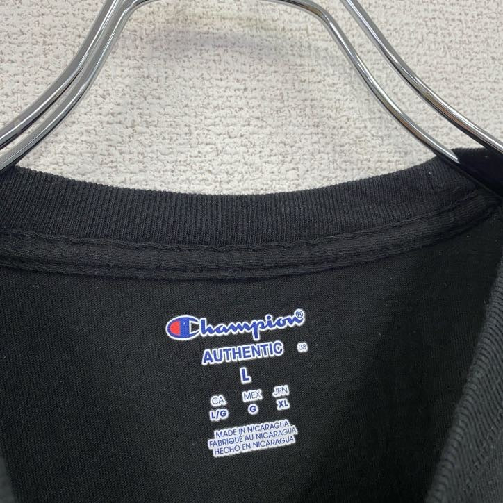 古着 used　Champion　チャンピオン　半袖プリントTシャツ　NHL　ウィンタークラシック　黒　ブラック　Lサイズ