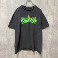古着 used　半袖パロディープリントTシャツ　バドワイザー　黒　ブラック　レトロデザイン　個性的　クルーネック　Lサイズ