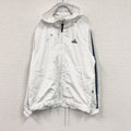 古着 used　adidas　アディダス　ナイロンジャケット　フルジップ　白　ホワイト　Lサイズ