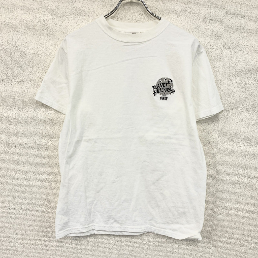 00s　PLANET HOLLYWOOD　プラネットハリウッド　半袖プリントTシャツ　白　ホワイト　Mサイズ