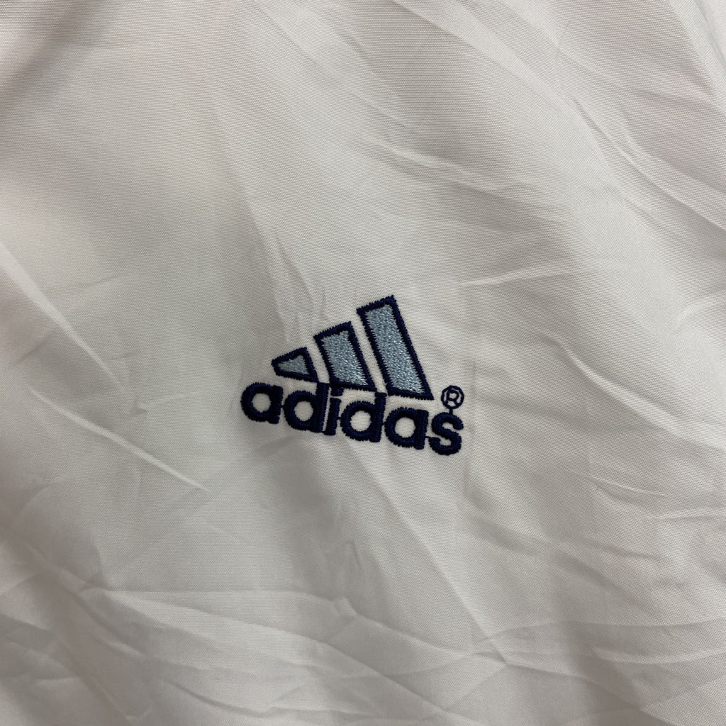 古着 used　adidas　アディダス　ナイロンジャケット　フルジップ　白　ホワイト　Lサイズ