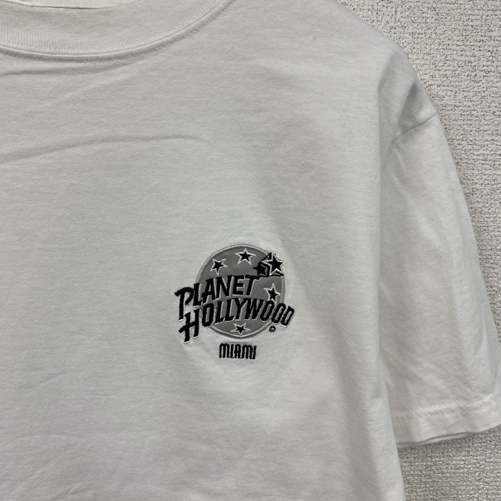 00s　PLANET HOLLYWOOD　プラネットハリウッド　半袖プリントTシャツ　白　ホワイト　Mサイズ
