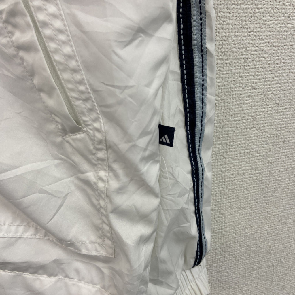 古着 used　adidas　アディダス　ナイロンジャケット　フルジップ　白　ホワイト　Lサイズ
