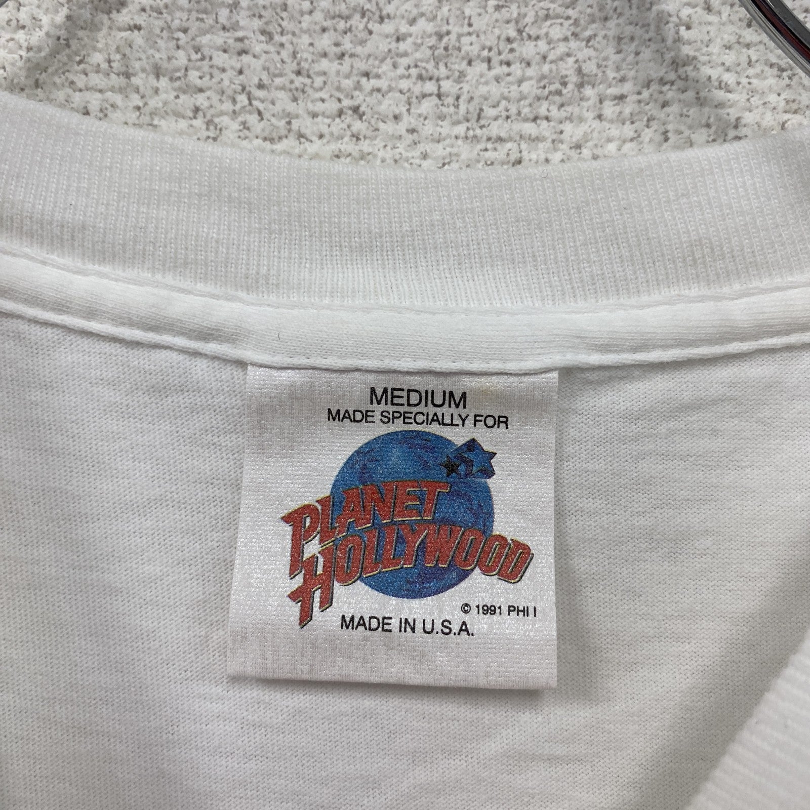 00s　PLANET HOLLYWOOD　プラネットハリウッド　半袖プリントTシャツ　白　ホワイト　Mサイズ