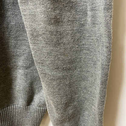 古着 used　LANDS’END　ランズエンド　長袖無地ニット　セーター　Vネック　グレー　ノームコア　シンプル　Lサイズ