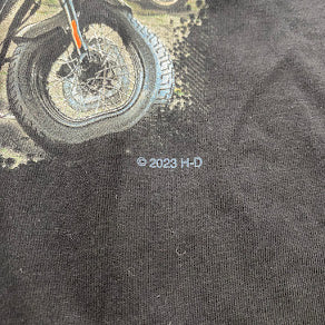 HARLEY DAVIDSON　ハーレーダビッドソン　長袖両面プリントTシャツ　黒　ブラック　3XLサイズ