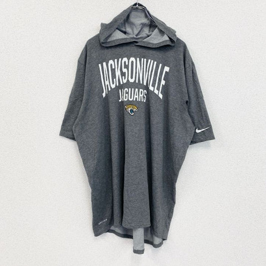 古着 used　NIKE　ナイキ　半袖フード付きパーカー　JAGUARS　ジャクソンビル　DRI-FIT　グレー　XLサイズ