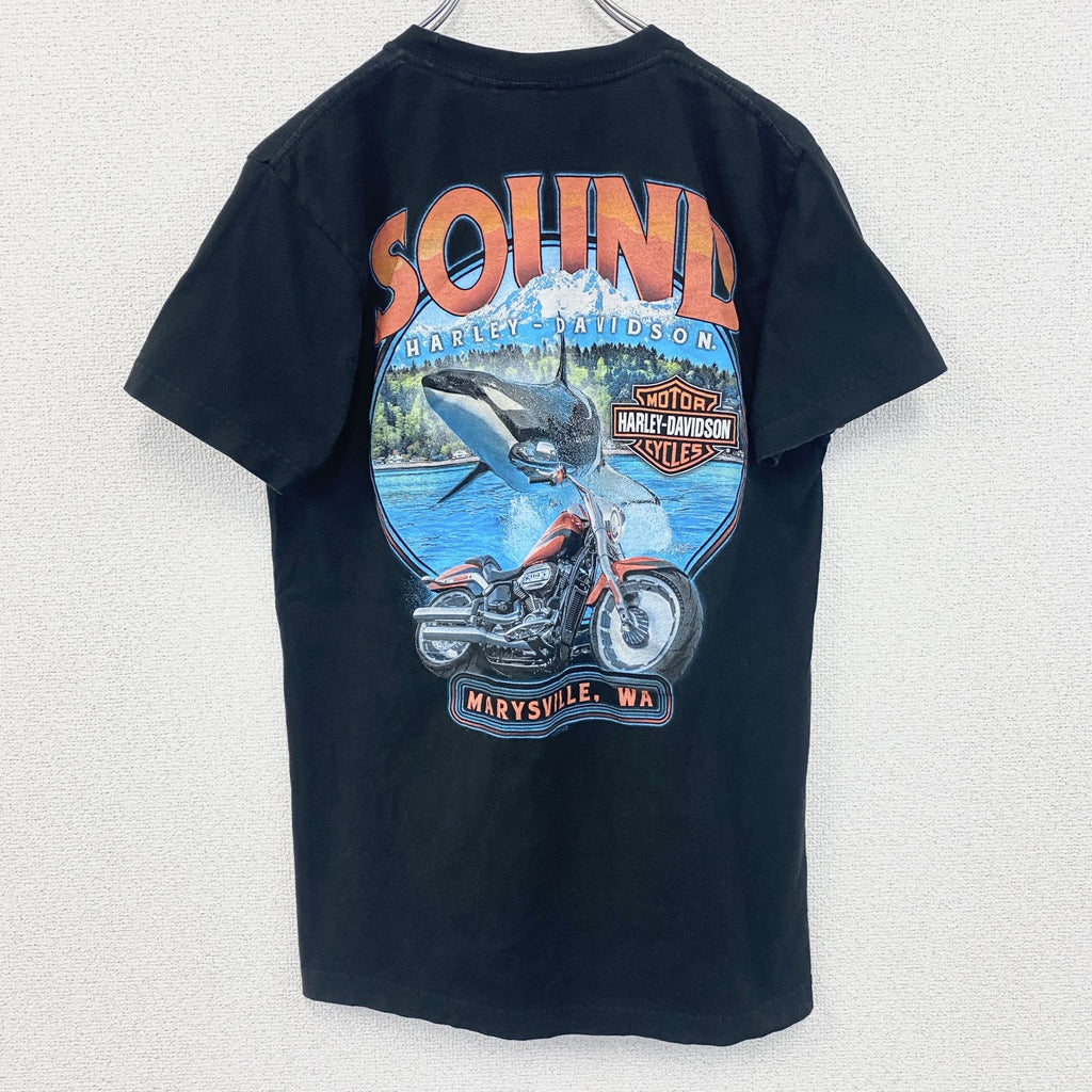 HARLEY DAVIDSON　ハーレーダビッドソン　半袖プリントTシャツ　黒　ブラック　Mサイズ
