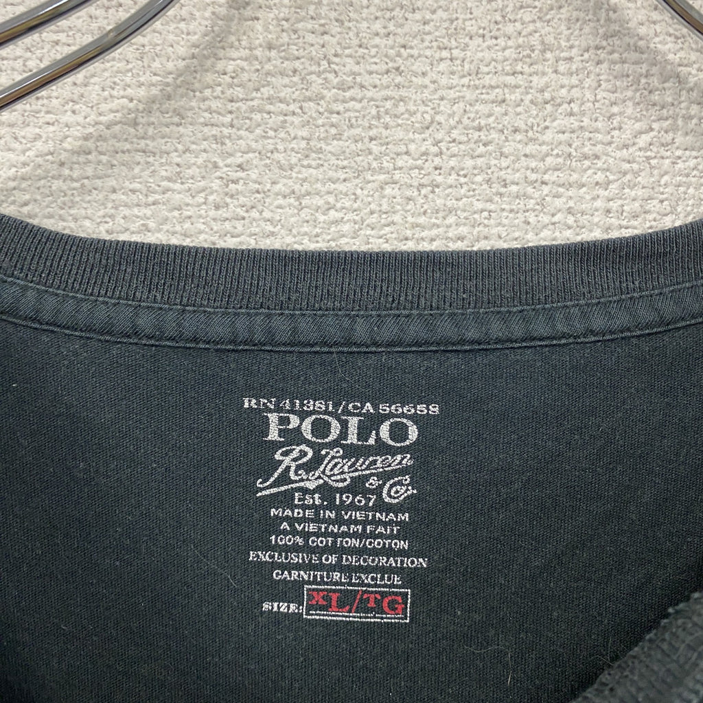 POLO RALPH LAUREN　ポロラルフローレン　半袖Tシャツ　刺繡ロゴ　黒　ブラック　XLサイズ