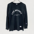 Champion　チャンピオン　長袖Tシャツ/ロンT　アーチプリント　トリコタグ　復刻　黒　ブラック　Mサイズ