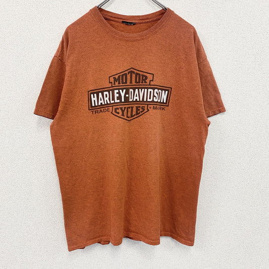 HARLEY DAVIDSON　ハーレーダビッドソン　半袖プリントTシャツ　橙色　オレンジ