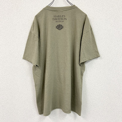 HARLEY DAVIDSON　ハーレーダビッドソン　半袖両面プリントTシャツ　緑　グリーン　XLサイズ