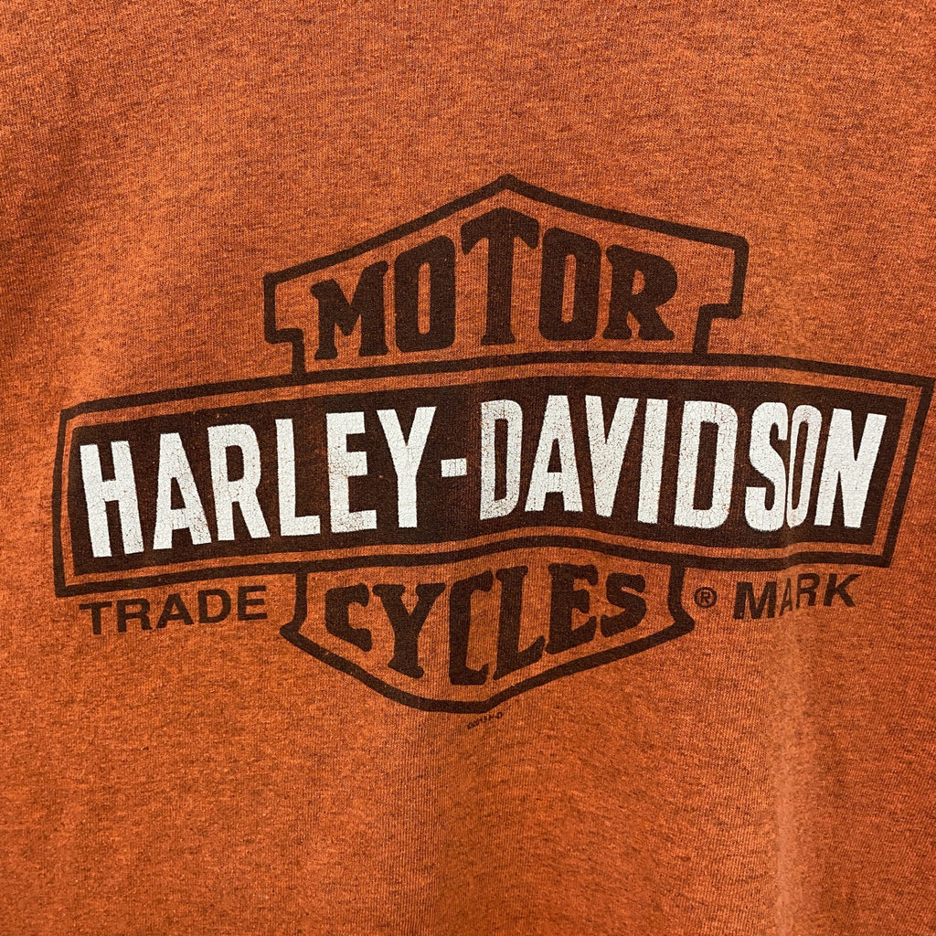 HARLEY DAVIDSON　ハーレーダビッドソン　半袖プリントTシャツ　橙色　オレンジ