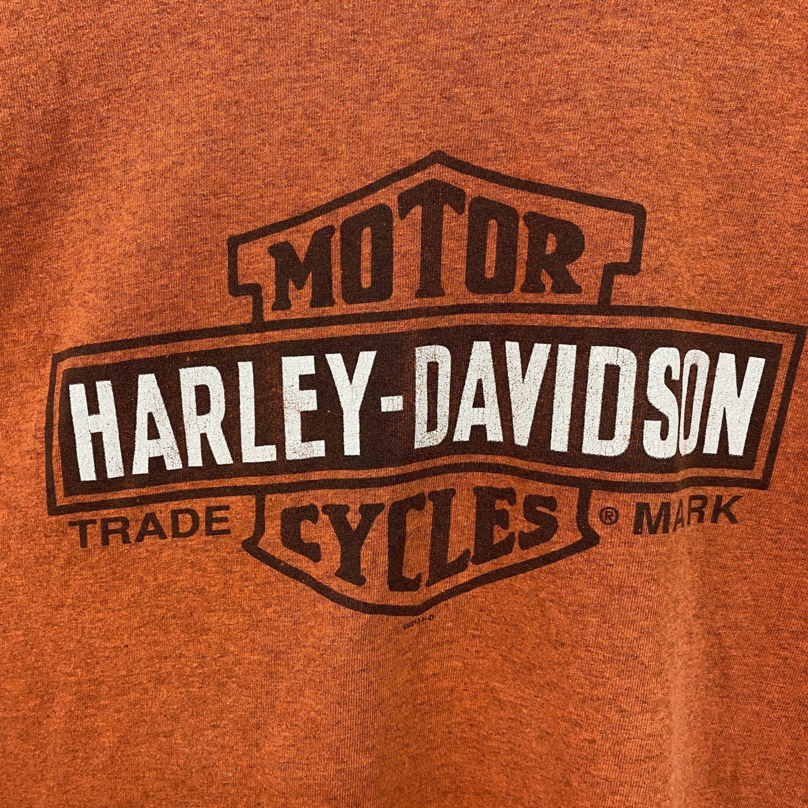 HARLEY DAVIDSON　ハーレーダビッドソン　半袖プリントTシャツ　橙色　オレンジ