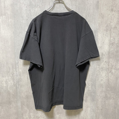 古着 used　半袖パロディープリントTシャツ　バドワイザー　黒　ブラック　レトロデザイン　個性的　クルーネック　Lサイズ