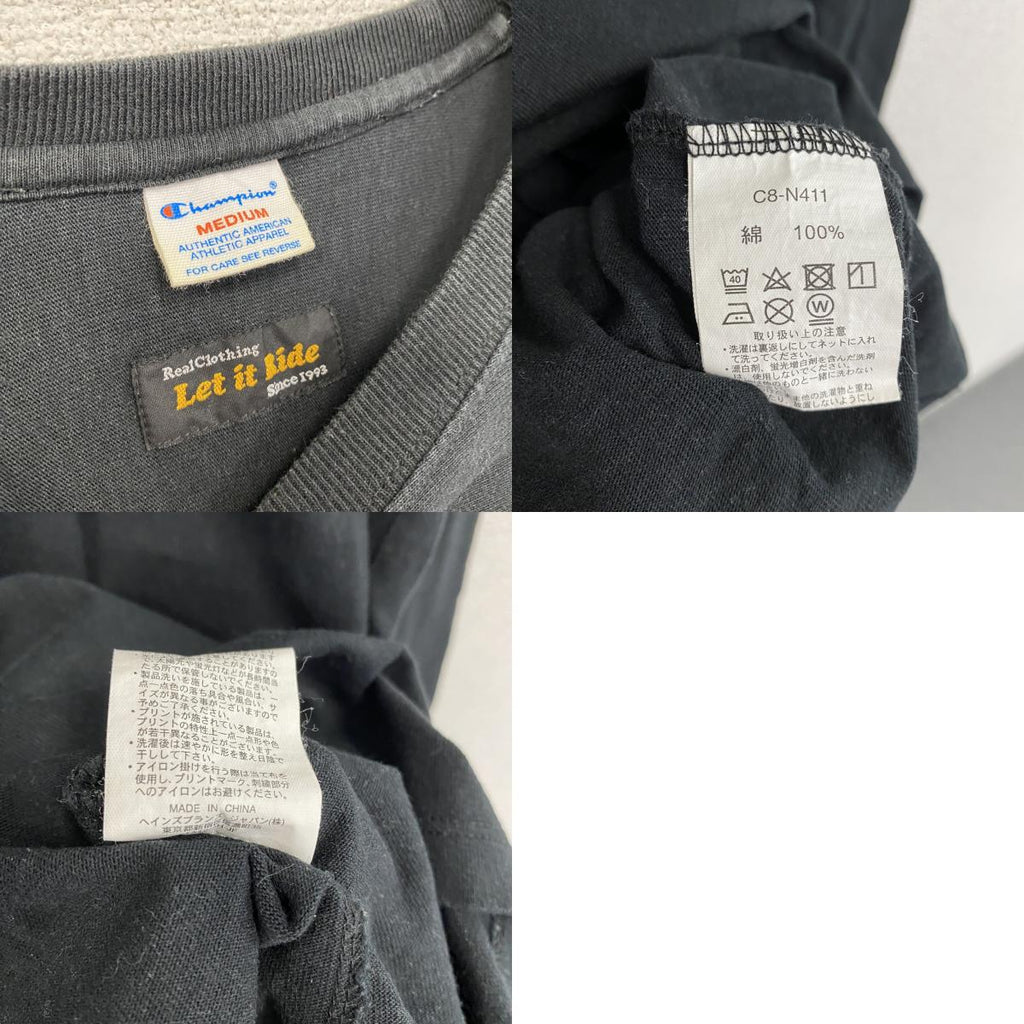 Champion　チャンピオン　長袖Tシャツ/ロンT　アーチプリント　トリコタグ　復刻　黒　ブラック　Mサイズ