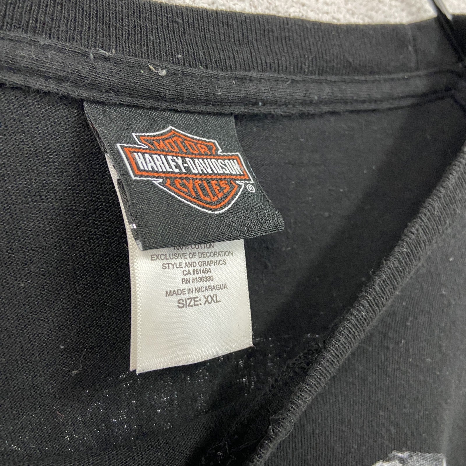 HARLEY DAVIDSON　ハーレーダビッドソン　半袖プリントTシャツ　黒　ブラック　XXLサイズ