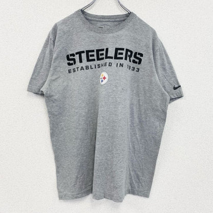 古着 used　NIKE　ナイキ　半袖プリントTシャツ　ピッツバーグ・スティーラーズ　クルーネック　グレー　Lサイズ