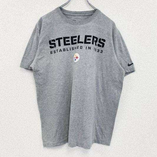古着 used　NIKE　ナイキ　半袖プリントTシャツ　ピッツバーグ・スティーラーズ　クルーネック　グレー　Lサイズ