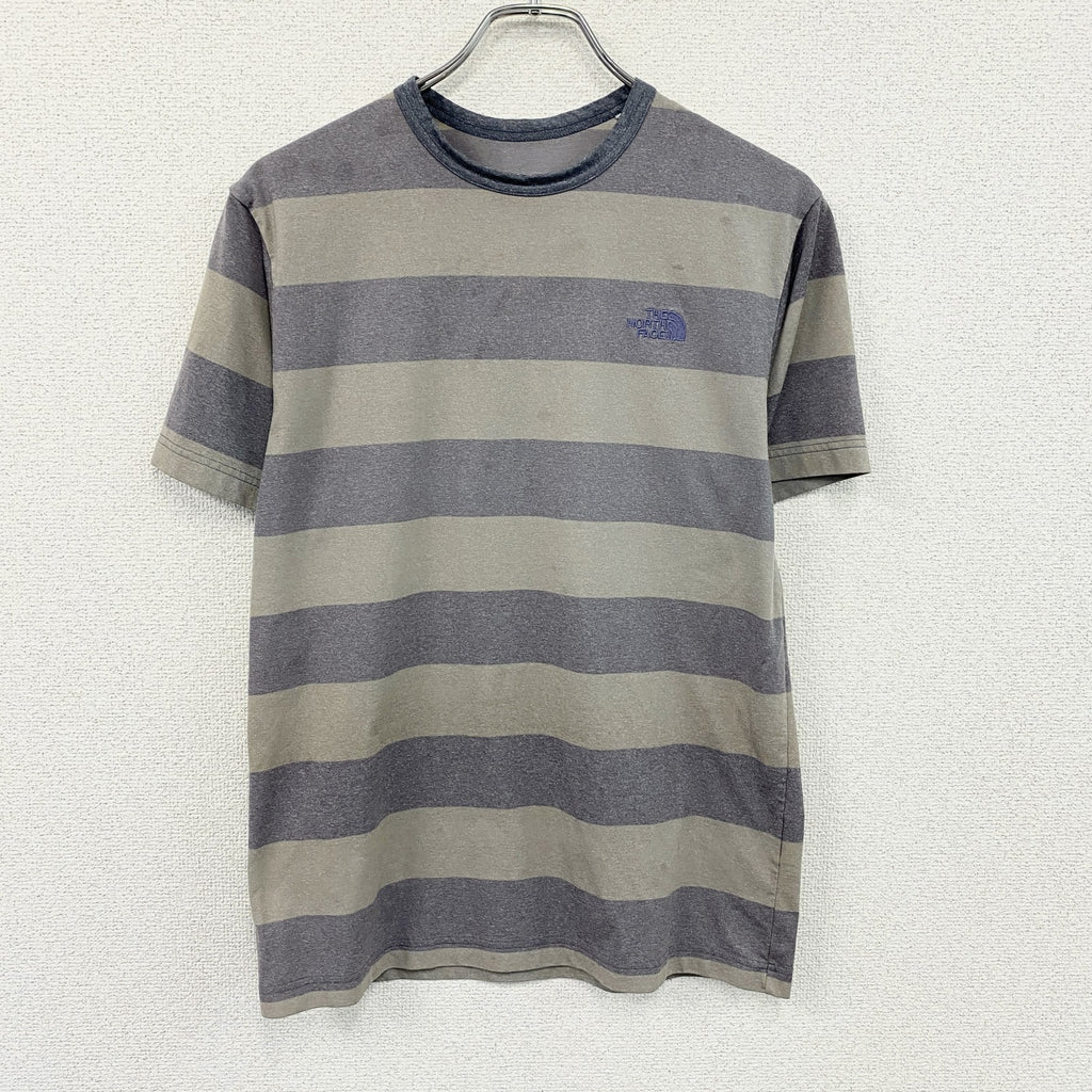 THE NORTH FACE　ザ・ノースフェイス　半袖プリントTシャツ　ボーダー　青　ブルー　グレー　Lサイズ