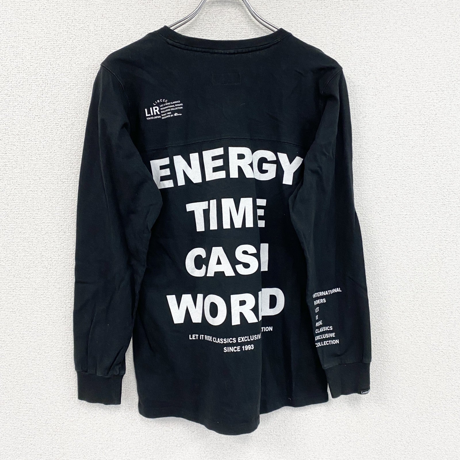 Champion　チャンピオン　長袖Tシャツ/ロンT　アーチプリント　トリコタグ　復刻　黒　ブラック　Mサイズ