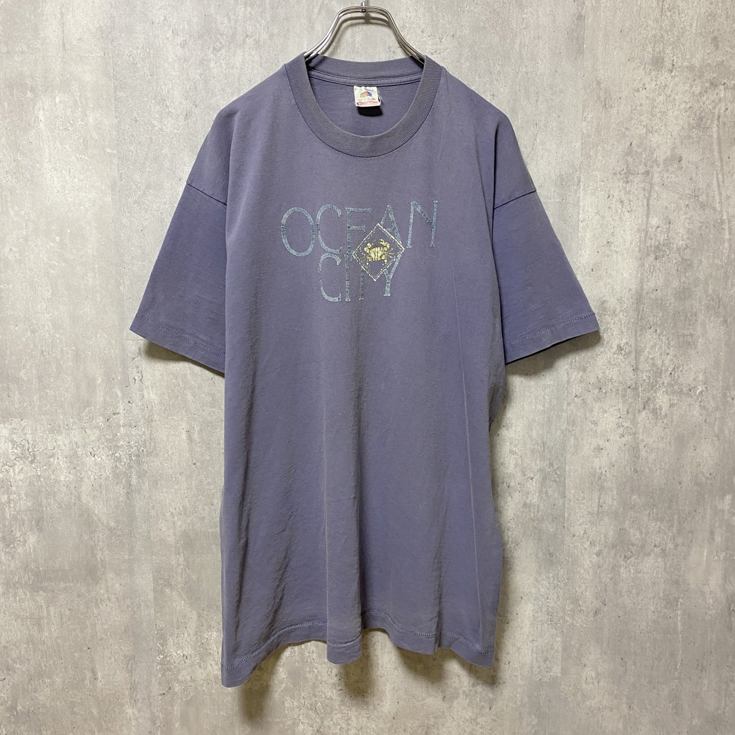 古着 used　90s　90年代　ヴィンテージ　フルーツオブザルーム　半袖プリントTシャツ　シングルステッチ　オーバーサイズ