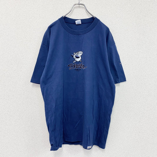 ～90s　crazy shirt　クレイジーシャツ　半袖プリントアニマルTシャツ　シングルステッチ　ヴィンテージ　青　ブルー　Lサイズ