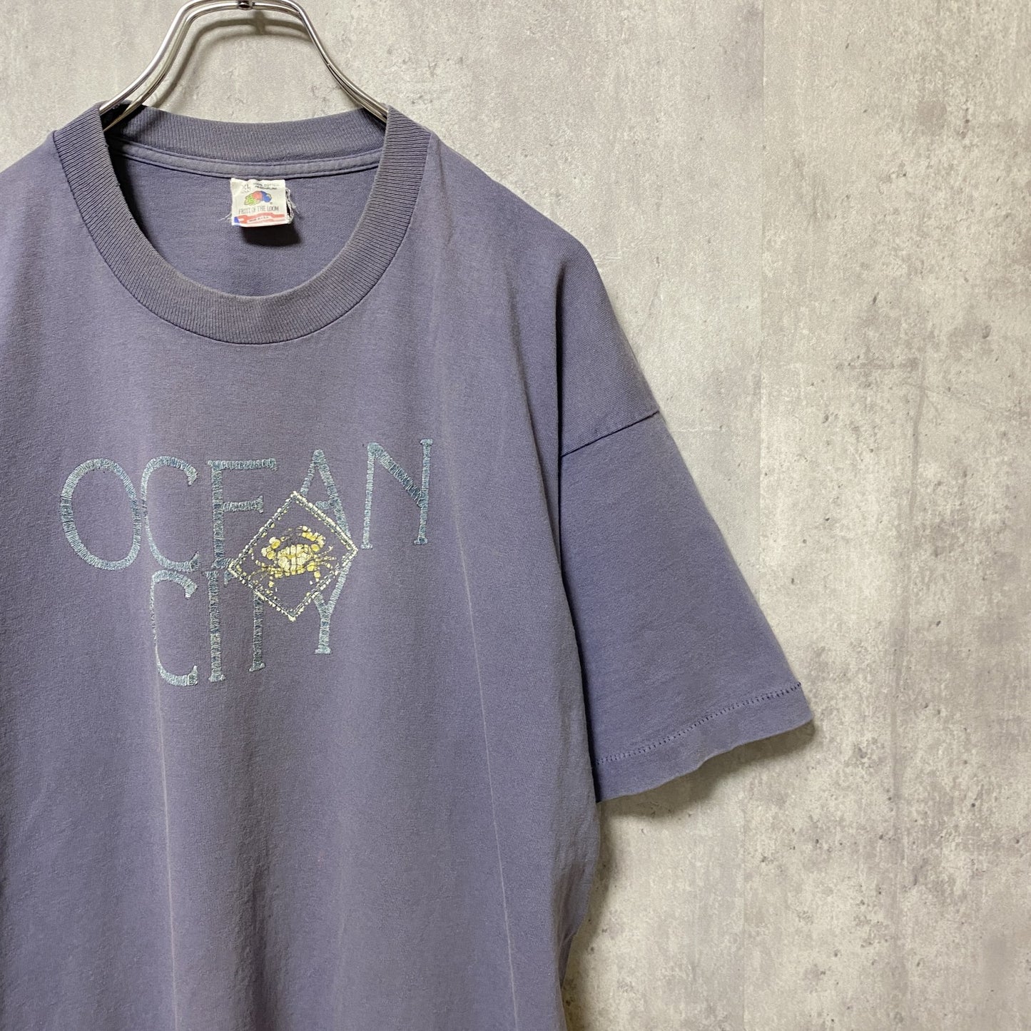 古着 used　90s　90年代　ヴィンテージ　フルーツオブザルーム　半袖プリントTシャツ　シングルステッチ　オーバーサイズ