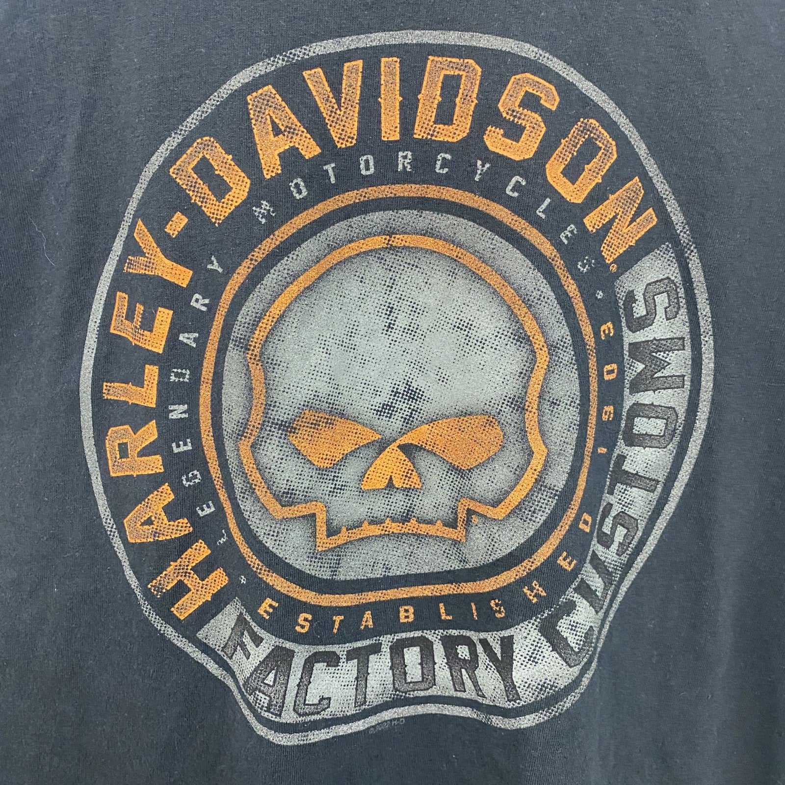 HARLEY DAVIDSON　ハーレーダビッドソン　半袖プリントTシャツ　黒　ブラック　XLサイズ