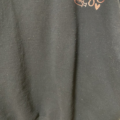 古着 used　JERZEES　ジャージーズ　長袖英字プリントハーフジップスウェット　トレーナー　黒　レトロデザイン　XLサイズ