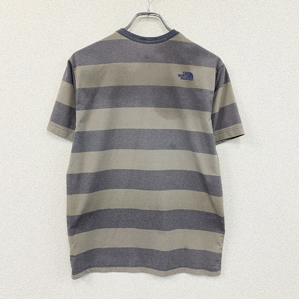 THE NORTH FACE　ザ・ノースフェイス　半袖プリントTシャツ　ボーダー　青　ブルー　グレー　Lサイズ