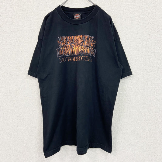 HARLEY DAVIDSON　ハーレーダビッドソン　半袖プリントTシャツ　黒　ブラック　XLサイズ