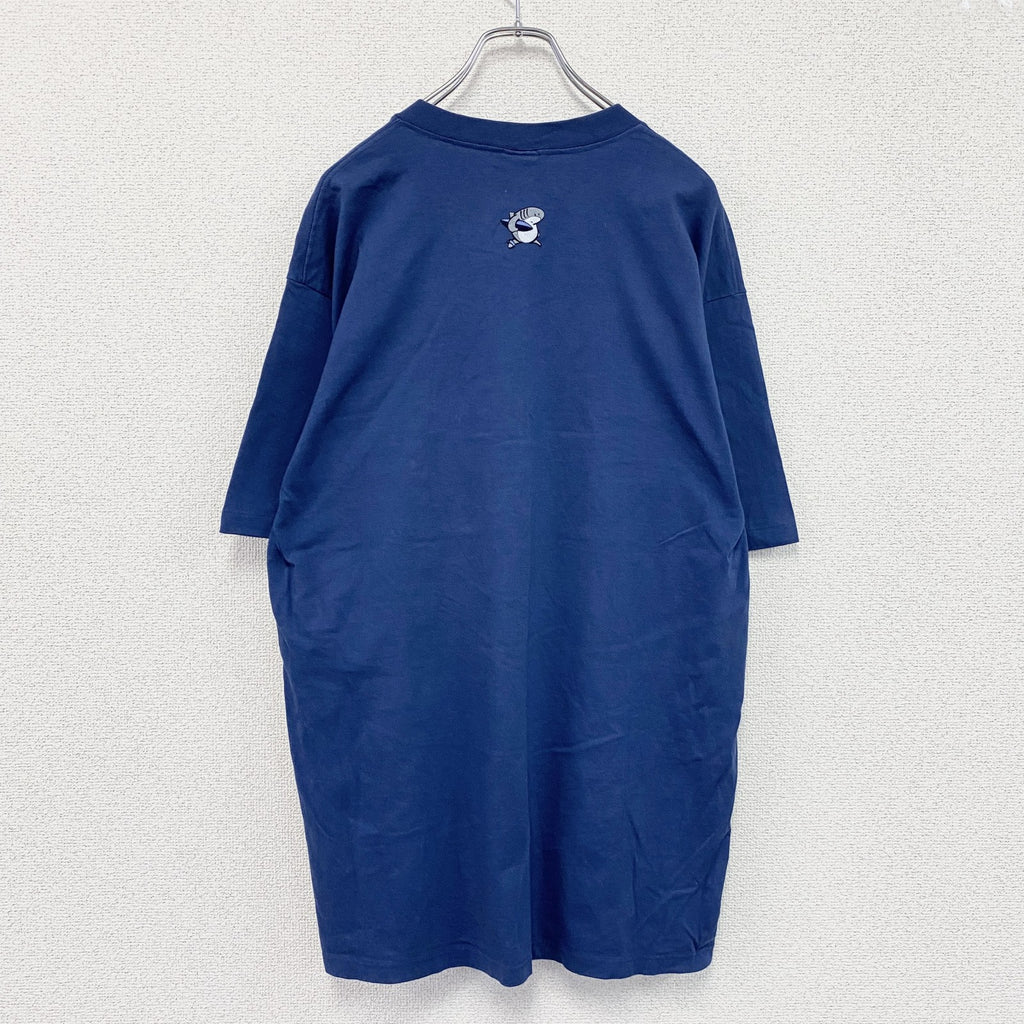 ～90s　crazy shirt　クレイジーシャツ　半袖プリントアニマルTシャツ　シングルステッチ　ヴィンテージ　青　ブルー　Lサイズ
