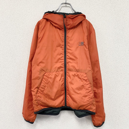 karrimor　カリマー　ライトダウンジャケット　リバーシブル　ダウン90%　リップストップ　オレンジ　グレー　Mサイズ