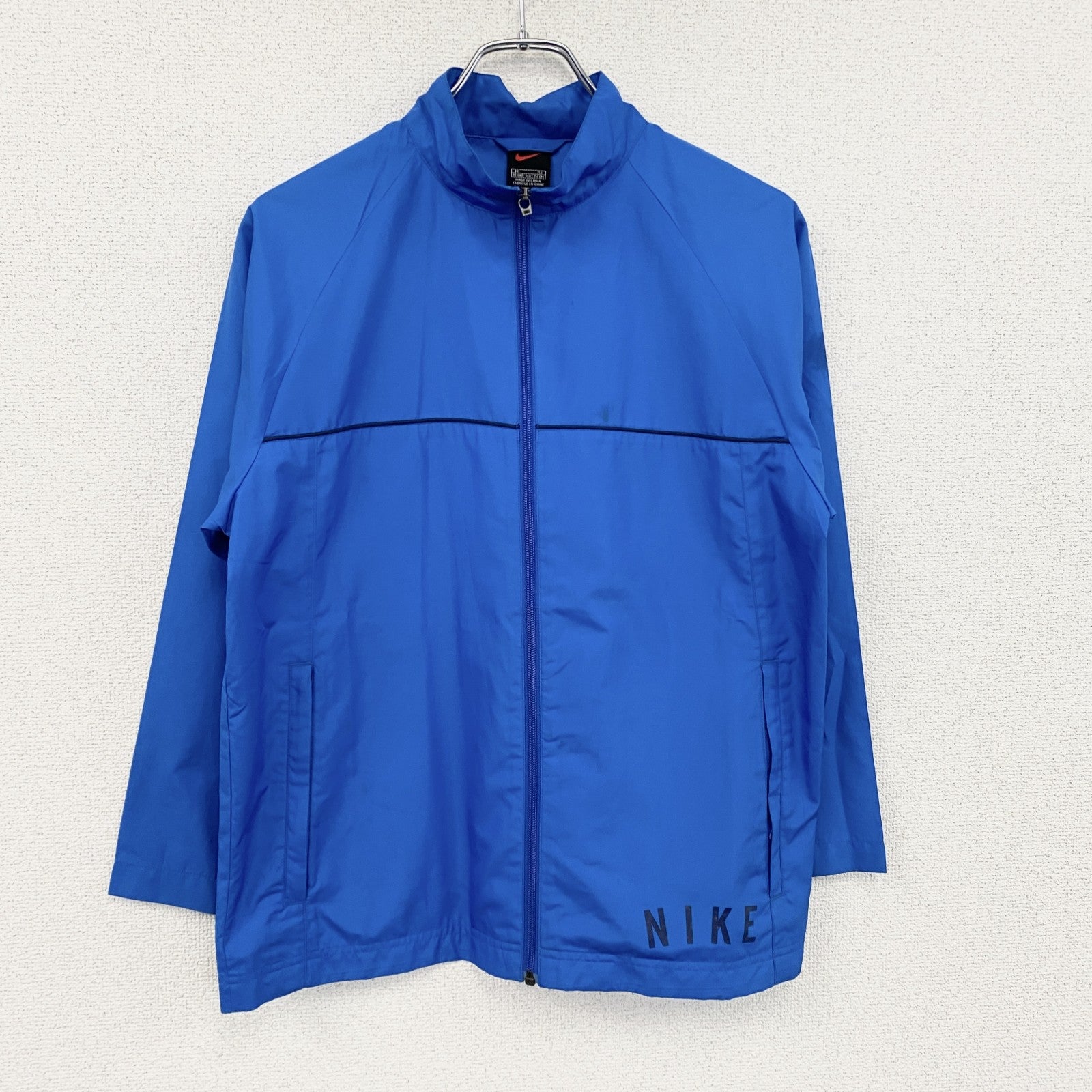 ～00s　NIKE　ナイキ　フルジップジャケット　スウッシュ　デカロゴ　青　ブルー　Mサイズ