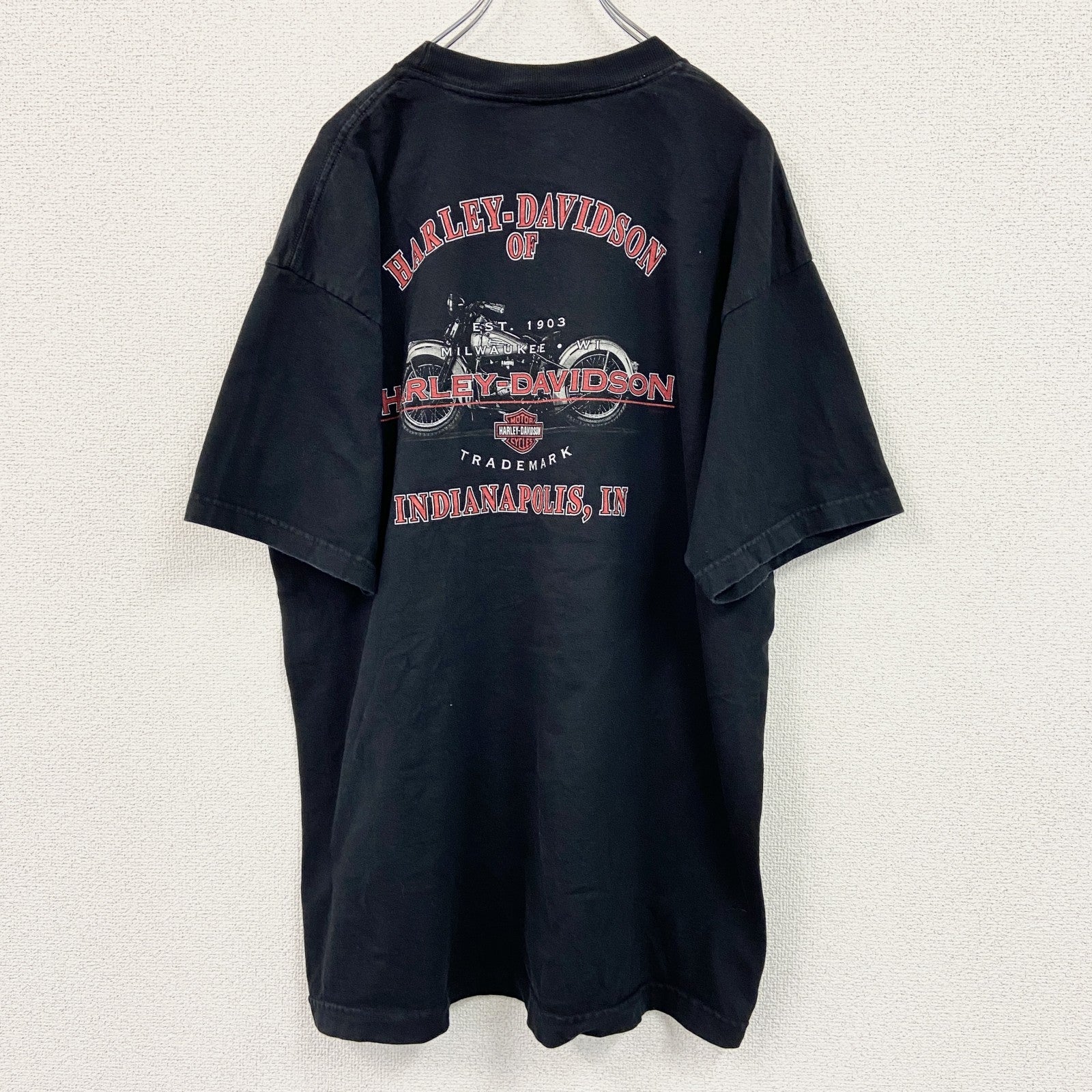 HARLEY DAVIDSON　ハーレーダビッドソン　半袖プリントTシャツ　黒　ブラック　XLサイズ