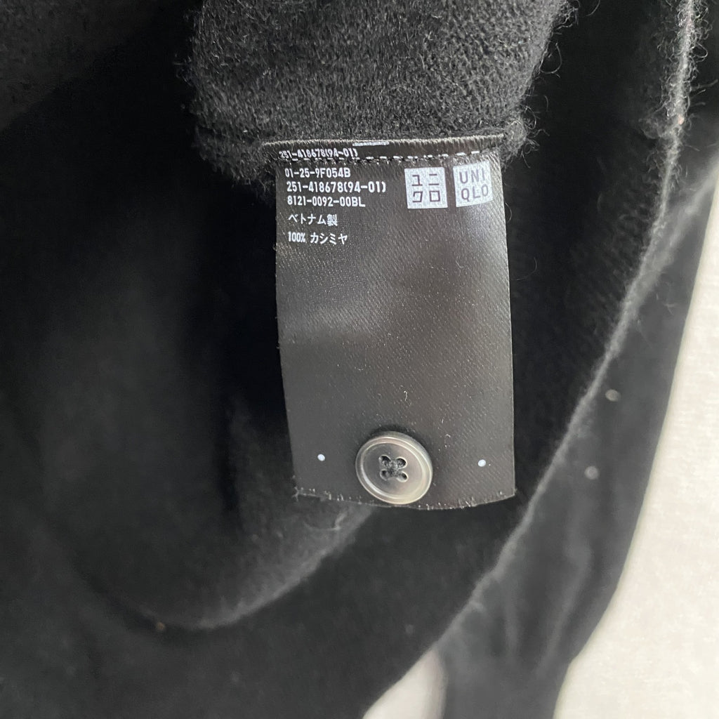 UNIQLO　ユニクロ　クルーネックカーディガン　カシミヤ100%　黒　ブラック　Mサイズ