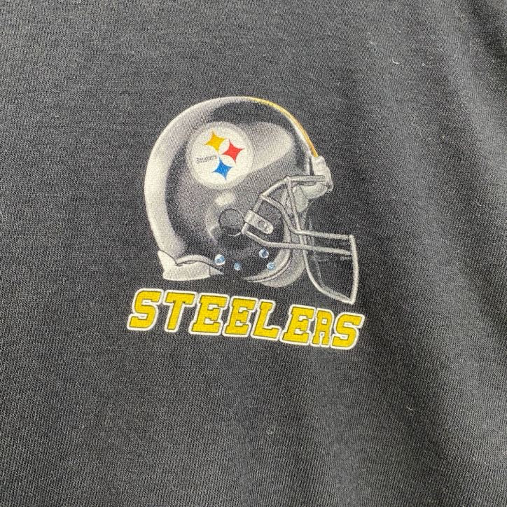 古着 used　ピッツバーグ・スティーラーズ　半袖両面プリントTシャツ　アメフト　クルーネック　黒　ブラック　Lサイズ