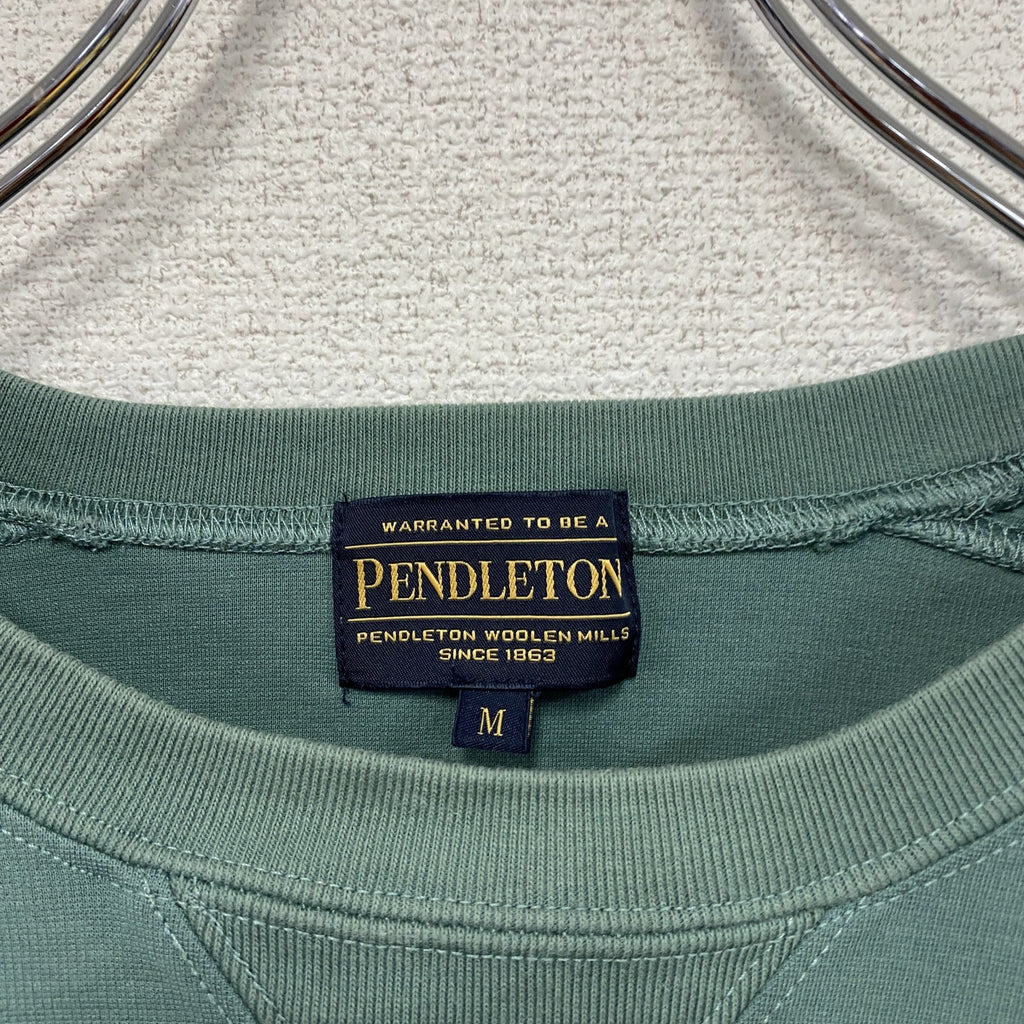 PENDLETON　ペンドルトン　niko and　ニコアンド　長袖Tシャツ/ロンT　前V　ラグランスリーブ　ネイティブ柄　緑　グリーン　Mサイズ