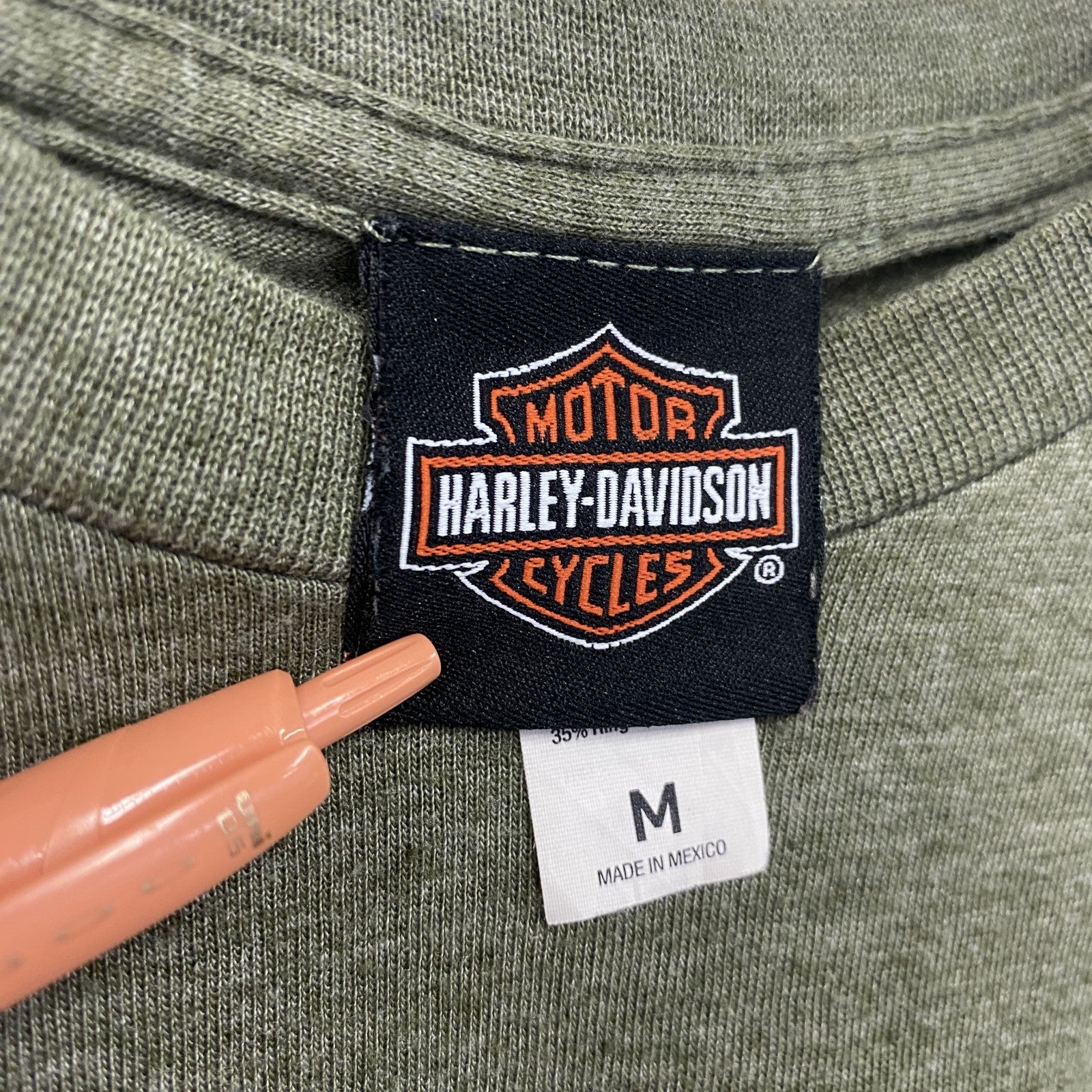 HARLEY DAVIDSON　ハーレーダビッドソン　半袖プリントTシャツ　緑　グリーン　Mサイズ