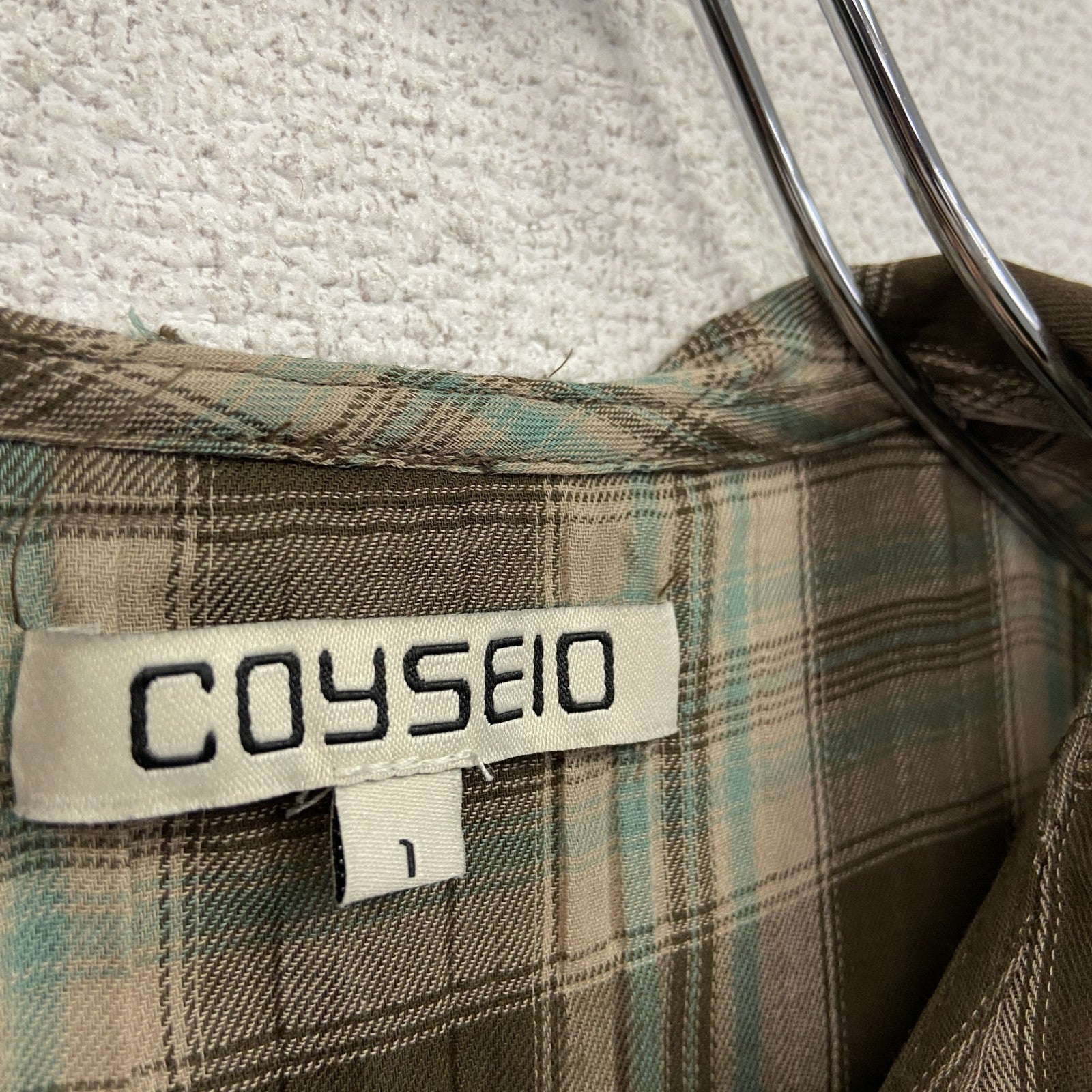 COYSEIO　襟付きワンピース　フリル　チェック柄　1サイズ