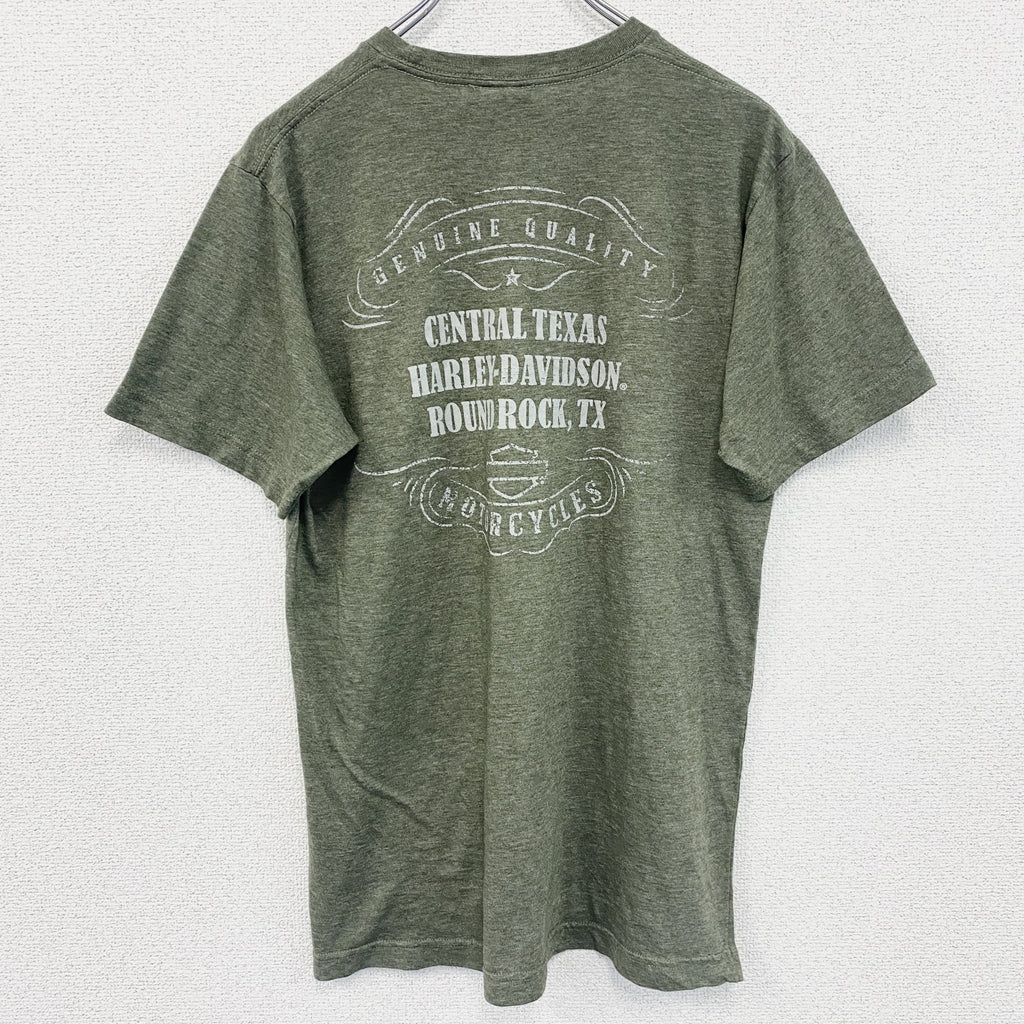 HARLEY DAVIDSON　ハーレーダビッドソン　半袖プリントTシャツ　緑　グリーン　Mサイズ