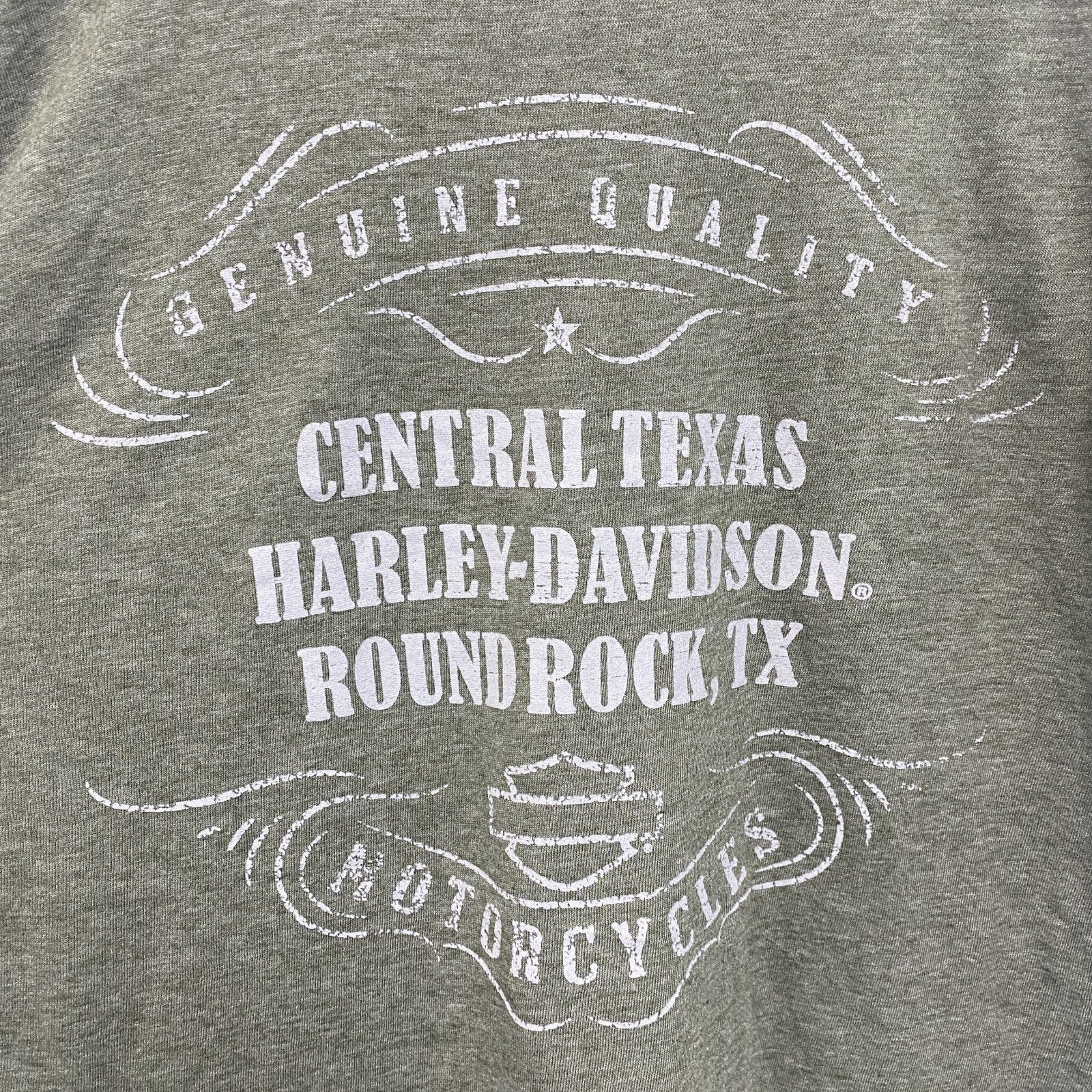 HARLEY DAVIDSON　ハーレーダビッドソン　半袖プリントTシャツ　緑　グリーン　Mサイズ