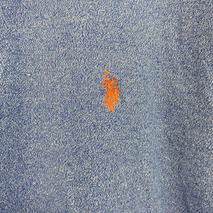 古着 used　U.S.POLO ASSN　半袖ヘンリーネックTシャツ　刺繍　青　ブルー　レトロデザイン　ネイビー　XXLサイズ
