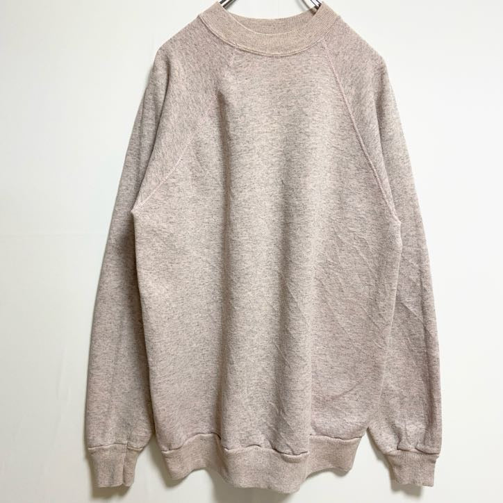 古着 used　80s　USA製　Pannill　長袖霜降りスウェット　ラグラン袖トレーナー　ピンク　ヴィンテージ　2XLサイズ